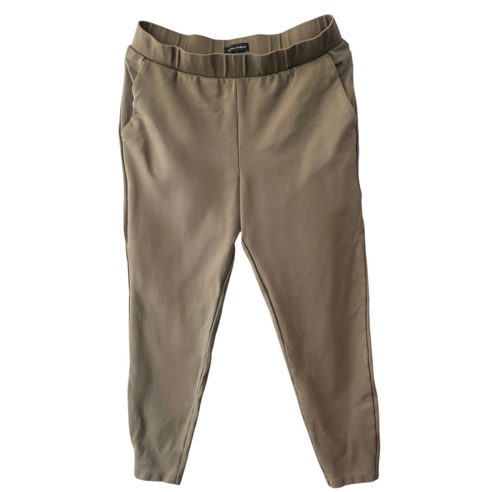 Universal Standard Moro Pocket Ponte Pants Taupe Brown Tapered Trousers XS 10-12